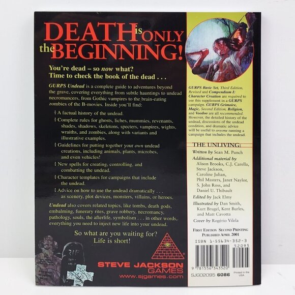 GURPS Undead Sean M. Punch Steve Jackson Games RPG Guidebook TPB 2001 - Picture 2 of 10